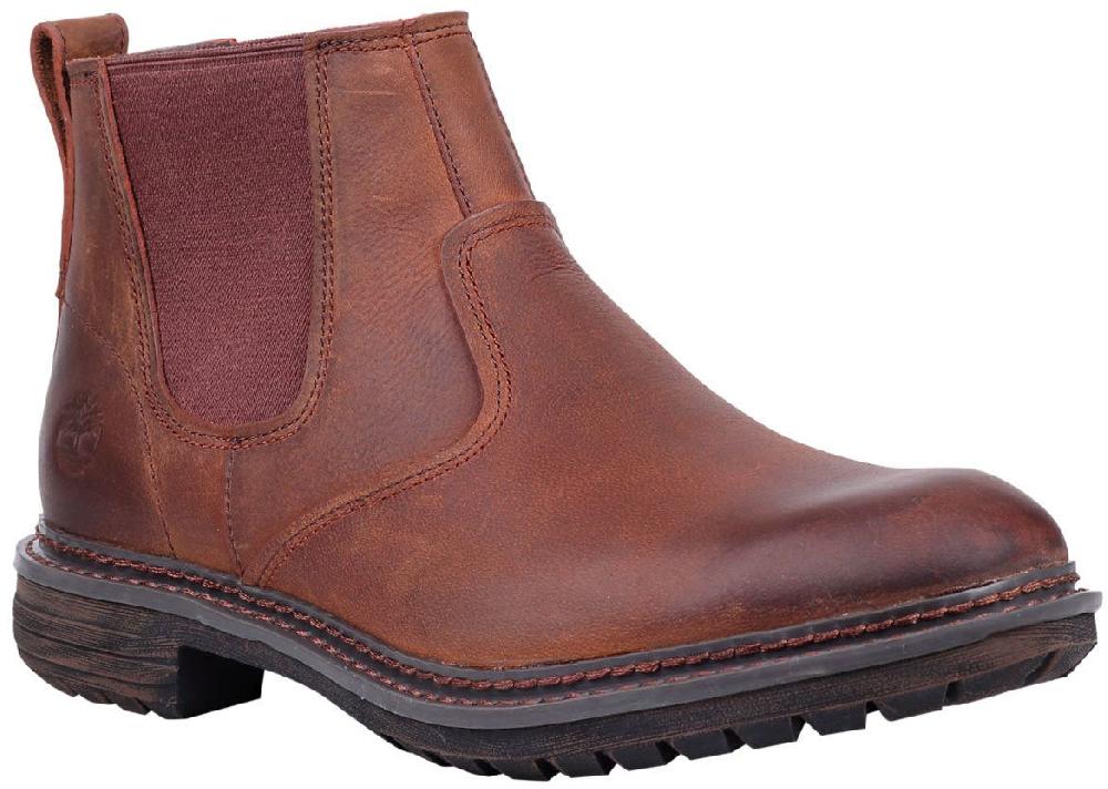 Timberland Brown Full Grain Logan Bay Chelsea Mens Boots TB0A1V4Z358