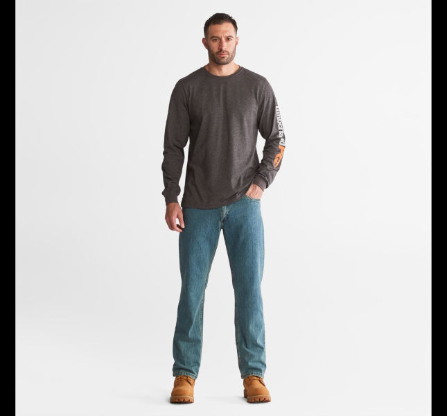 Timberland Dark Charcoal Heather Timberland Pro Base Plate Long Sleeve Wicking T-Shirt TB0A1HRV013