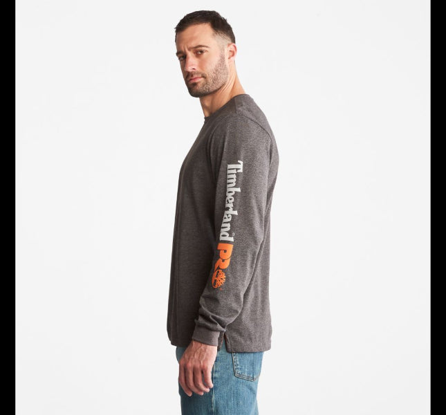 Timberland Dark Charcoal Heather Timberland Pro Base Plate Long Sleeve Wicking T-Shirt TB0A1HRV013