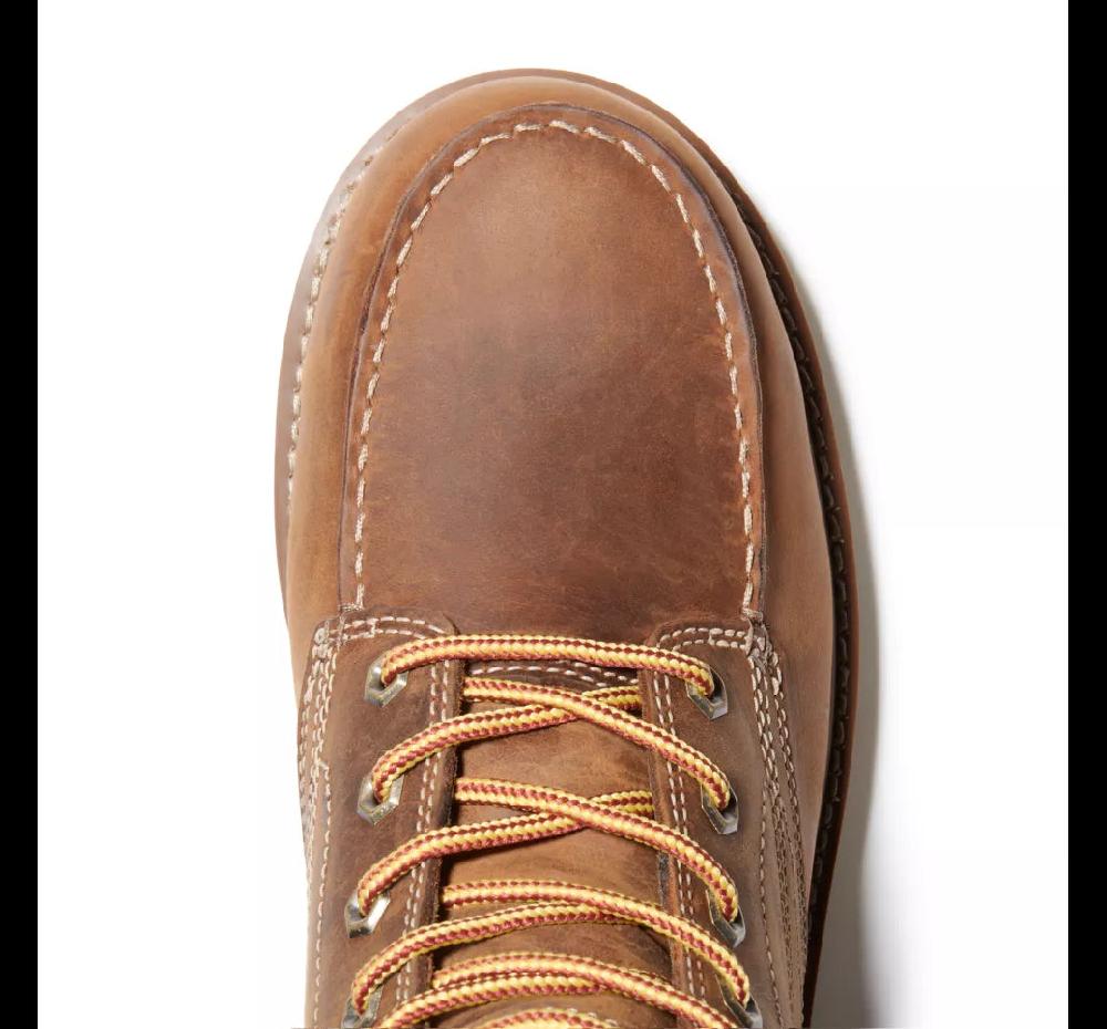 Timberland Golden Brown Full Grain Timberland Pro Gridworks 6 Inch Waterproof Soft-Toe Work Boots A2AXR