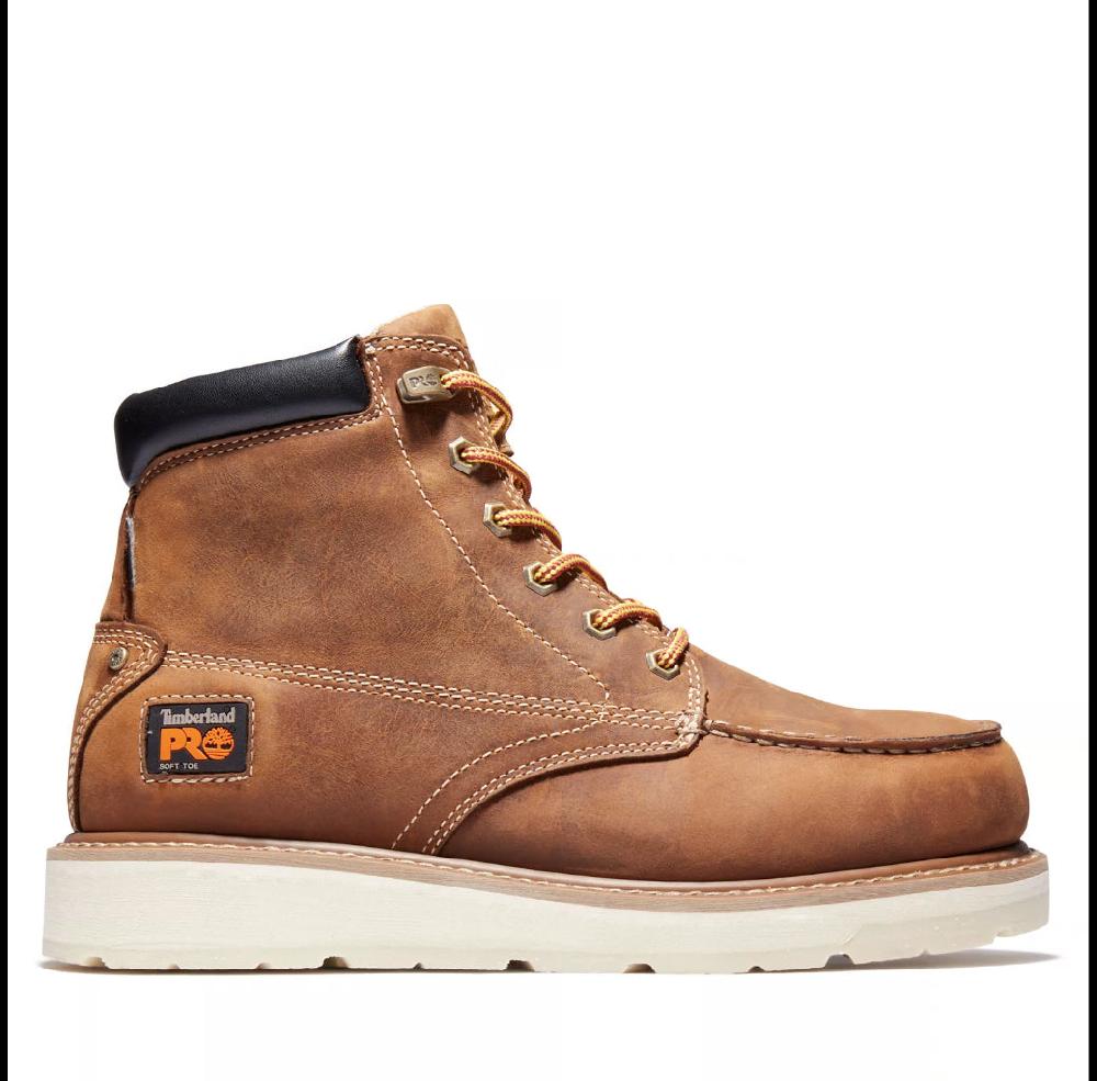 Timberland Golden Brown Full Grain Timberland Pro Gridworks 6 inch Waterproof Soft-Toe Work Boots A2AXR