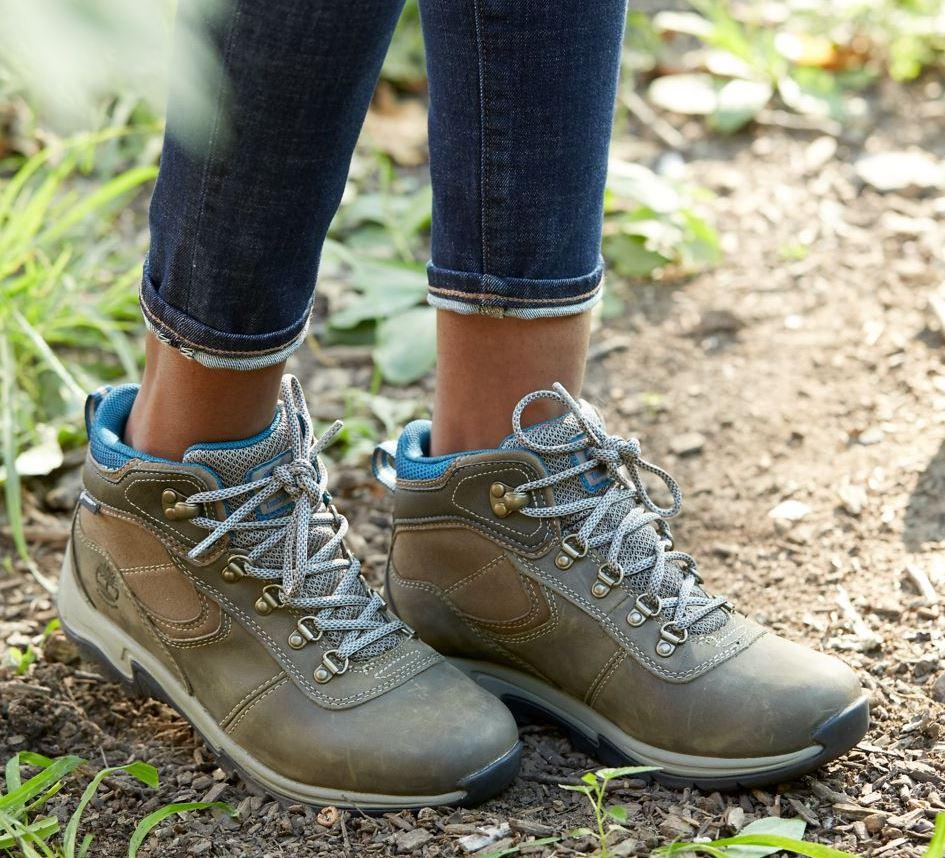 Timberland Grey Full-Grain Mt. Maddsen Mid Waterproof Hiking Womens Boots TB0A1NRW110