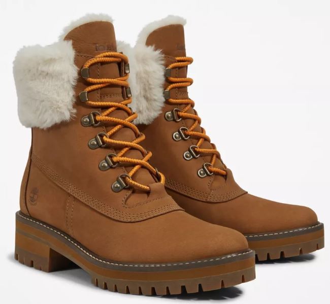 Timberland Medium Brown Nubuck Courmayeur Valley 6 inch Waterproof Faux Fur Boots TB0A2JXAX17