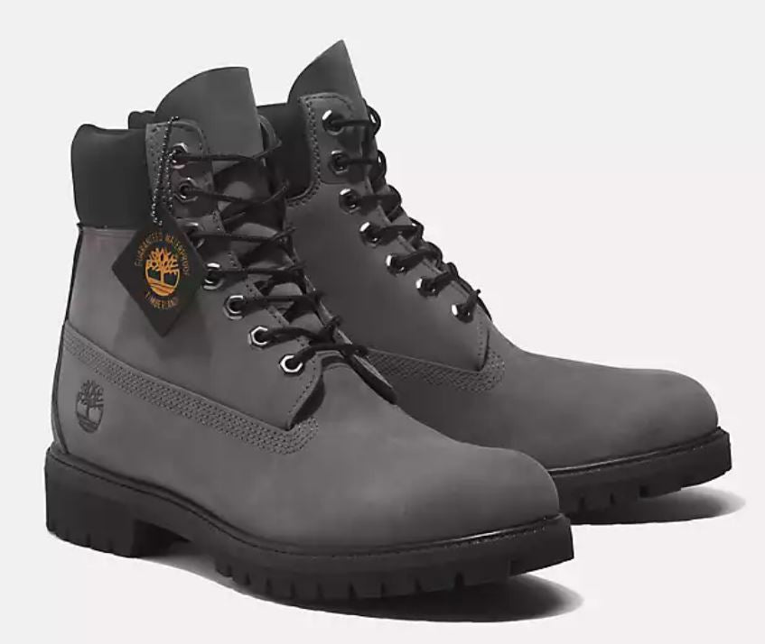 Timberland Medium Grey Nubuck Mens Premium 6 Inch Waterproof Boots TB0A62BH033