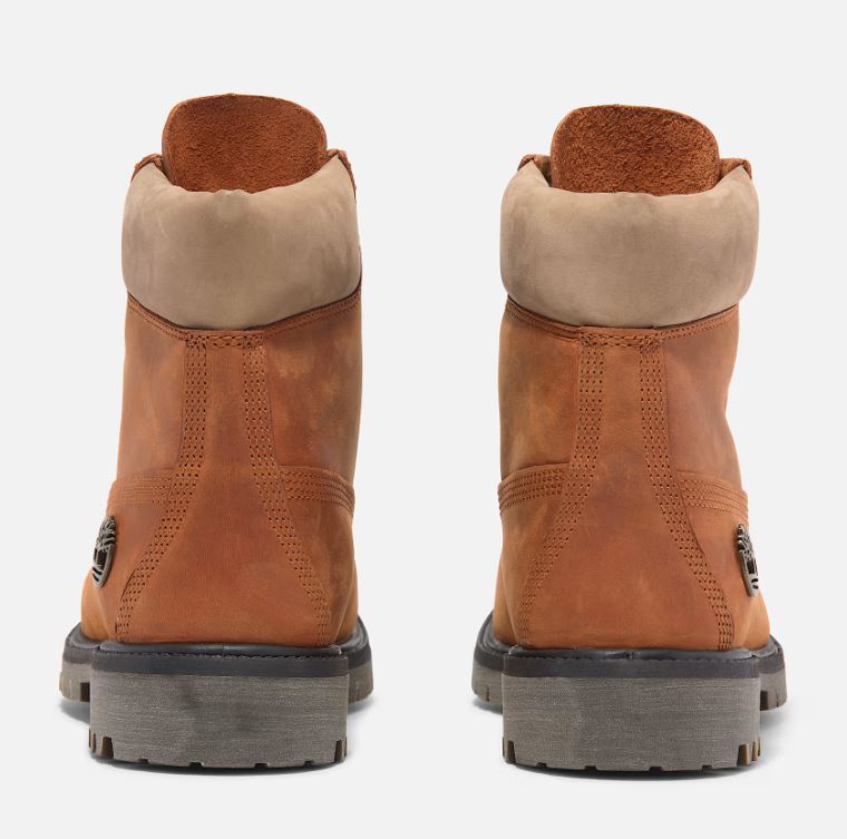 Timberland Medium Orange Full Grain Premium 6 Inch Men's Lace Up WP Boots TB0A2P6WEJD