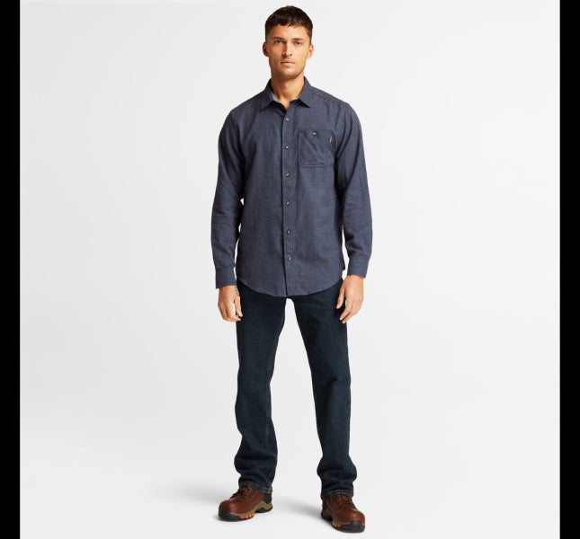 Timberland Navy Heather Timberland Pro Woodfort Midwight Flannel Work Shirt TB0A1V49440