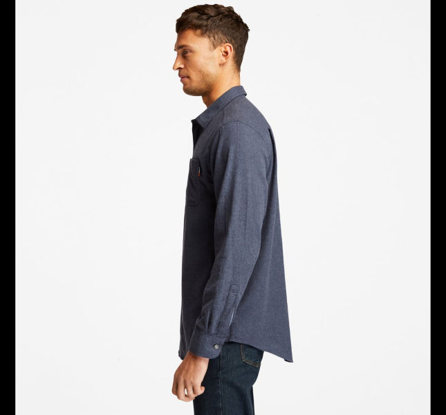 Timberland Navy Heather Timberland Pro Woodfort Midwight Flannel Work Shirt TB0A1V49440
