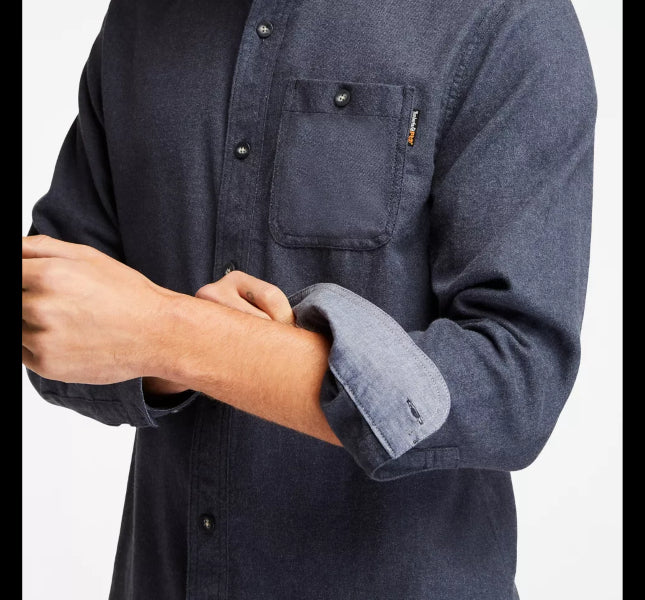 Timberland Navy Heather Timberland Pro Woodfort Midwight Flannel Work Shirt TB0A1V49440