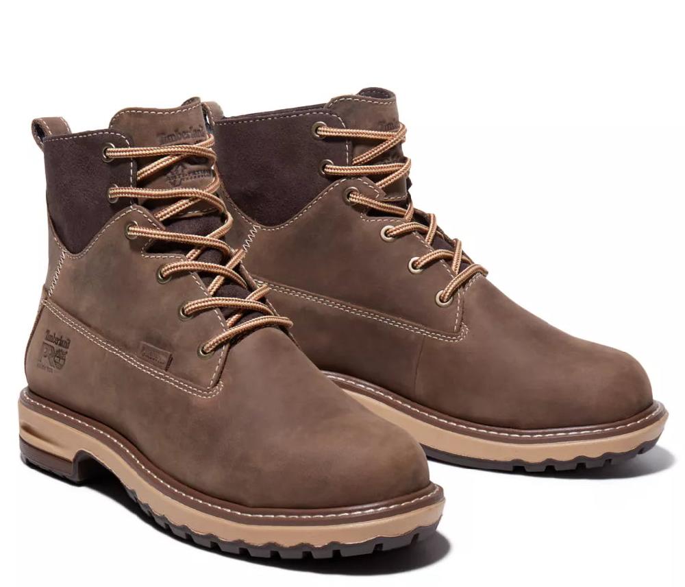 Timberland Pro Brown Full-Grain Hightower 6 Inch Alloy Toe Womens Work Boots A1KIT