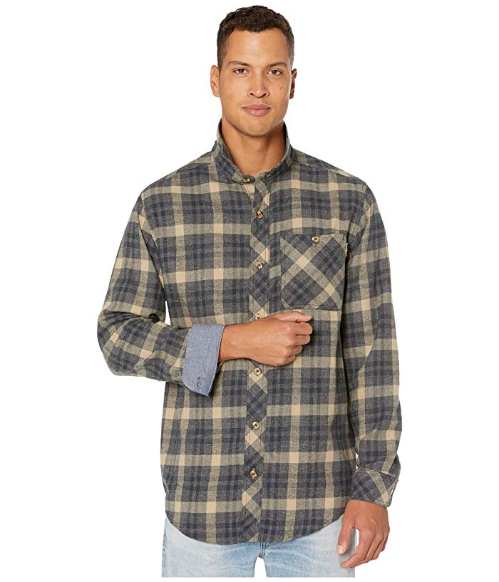 Timberland Pro Dark Navy Runyon Woodfort Mid-Weight Flannel Work Shirt TB0A1V49X27