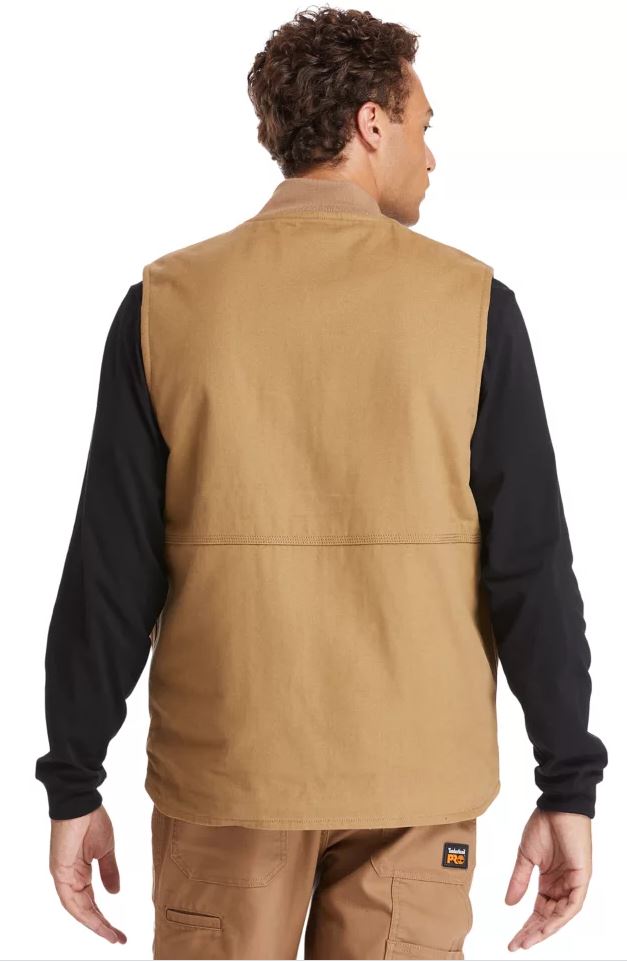 Timberland Pro Dark Wheat Gritman Lined Canvas Mens Vest TB0A1VBFD02