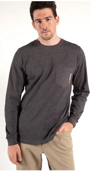 Timberland Pro Men's Dark Charcoal Heather Long Sleeve Base Plate Wicking T-Shirt TB0A1HVN013
