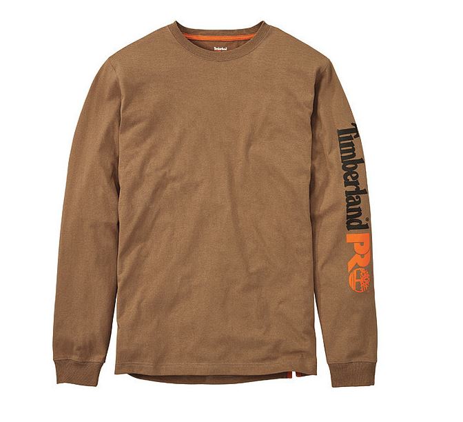Timberland Pro Tan Base Plate Blended Long Sleeve With Logo TB0A1HRVD02