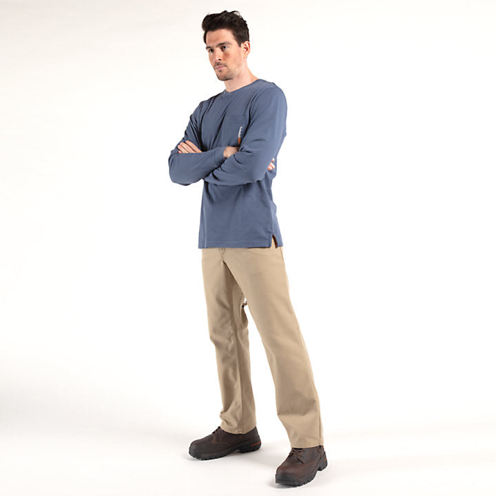 Timberland Pro Vintage Indigo Long Sleeve Mens Base Plate Wicking T-Shirt TB0A1HVN432