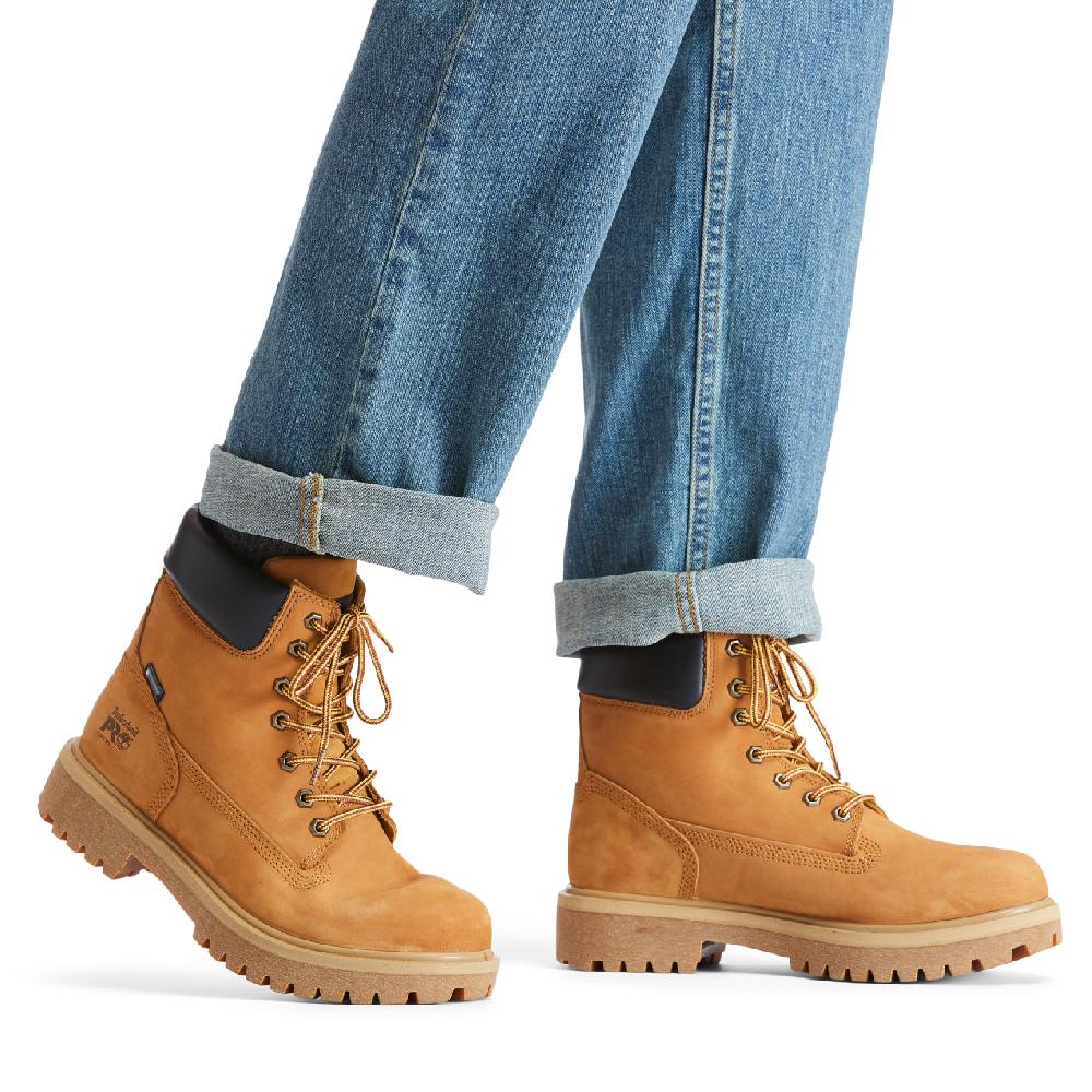 Timberland Pro Wheat 6 Inch Direct Attach WP Ins 200G Men's Soft Toe Work Boots TB1650307131