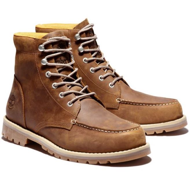Timberland Rust Full Grain Redwood Falls Mens Waterproof Moc-Toe Boots TB0A2EDRF13