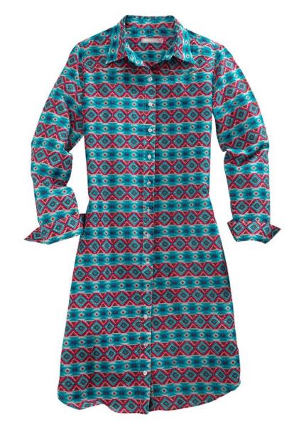 Tin Haul Turquoise/Coral Aztec Women's Dress 1005700640408BU