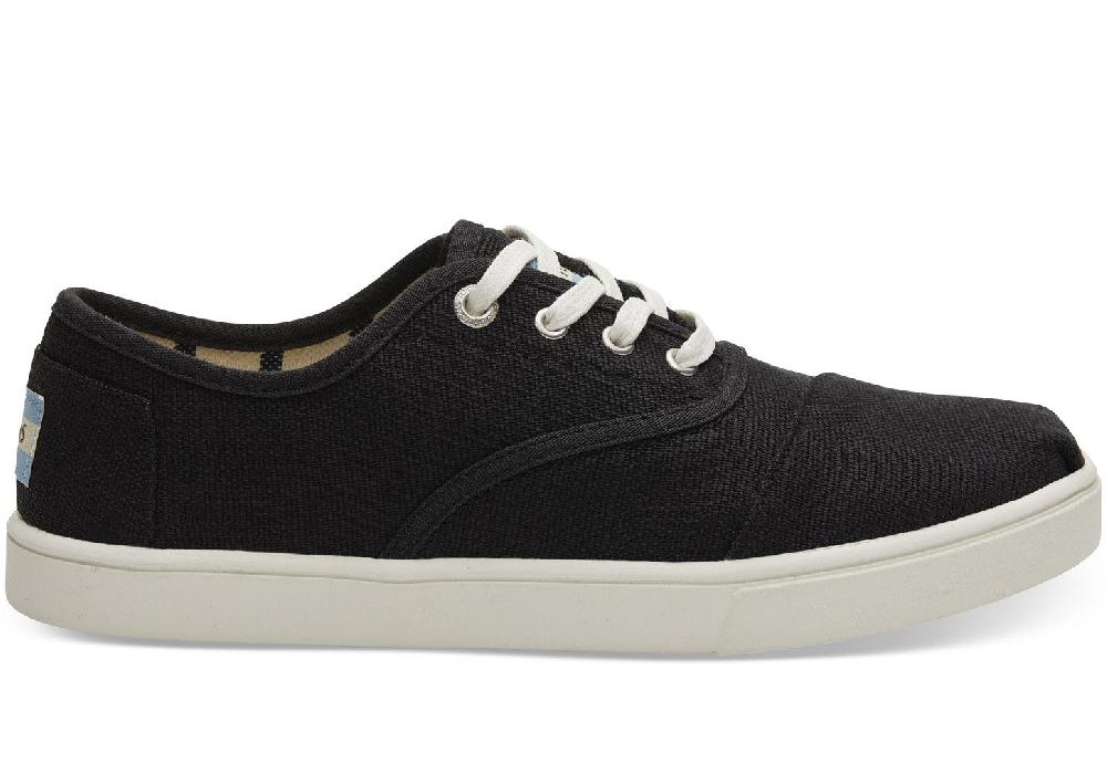 Toms Black Heritage Canvas Womens Cupsole Cordones Sneakers 10013517