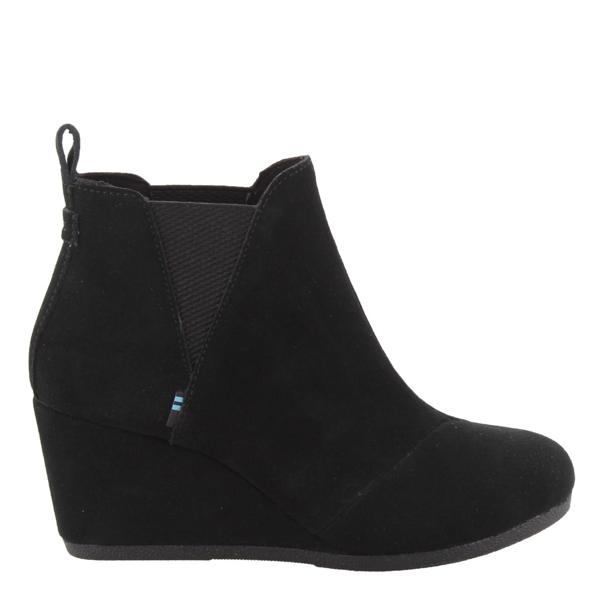 Toms Black Suede Kelsey Womens Short Ankle Booties 10014161