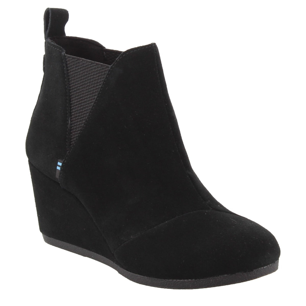 Toms Black Suede Kelsey Womens Short Ankle Booties 10014161