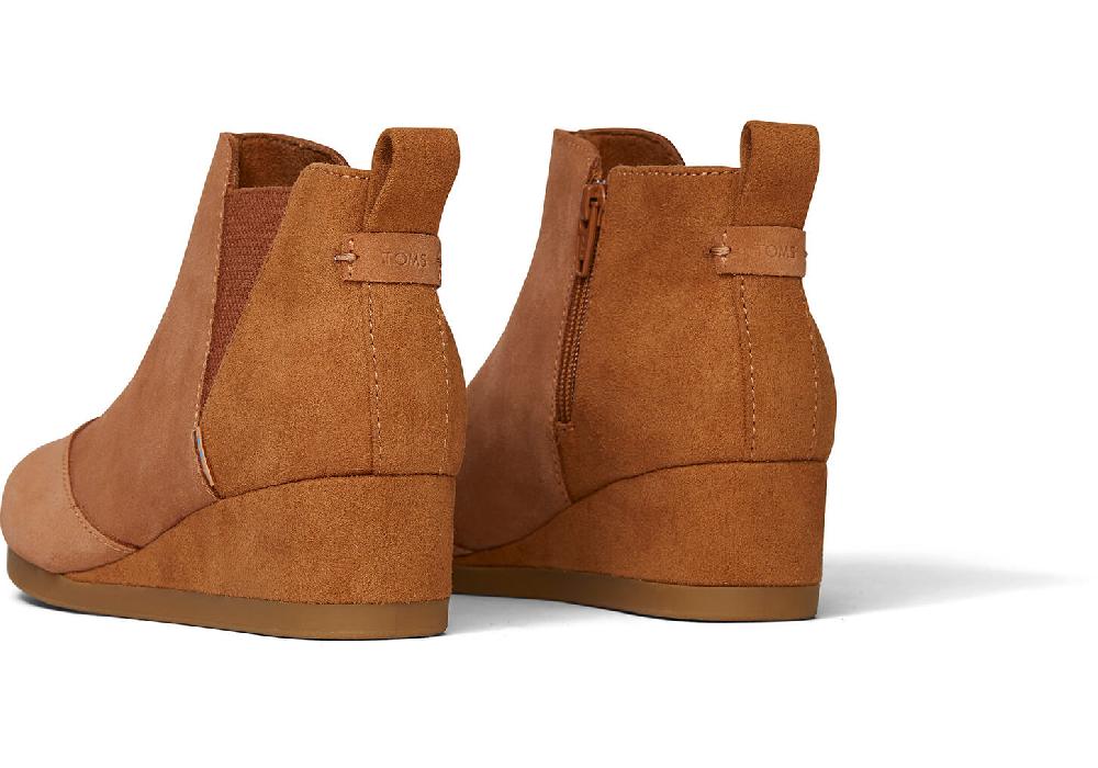 Toms Carmel Brown Suede Youth Kelsey Booties 10014332