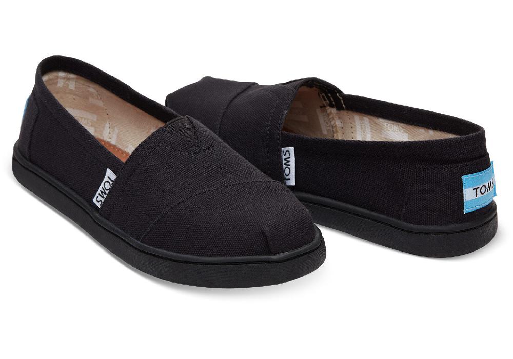 Toms Classic Slip-On Black Canvas Kids Casual 10010530