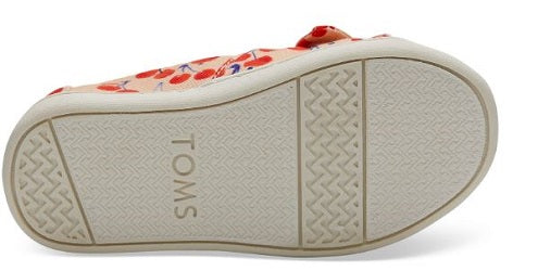 TOMS Coral Pink Cherry Cherie Print Bow Tiny Classics 10013332