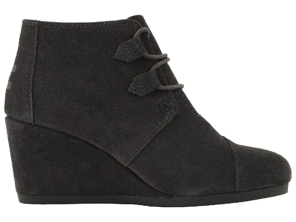 Toms Grey Suede Kala Womens Comfort Wedge Booties 10012957