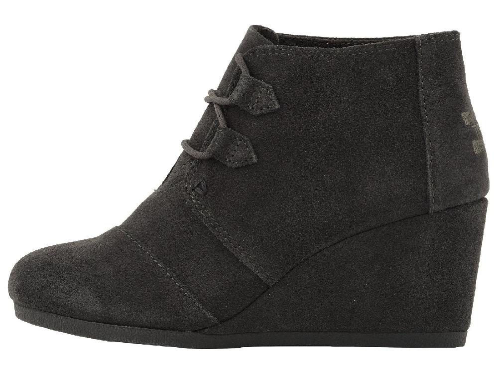Toms Grey Suede Kala Womens Comfort Wedge Booties 10012957