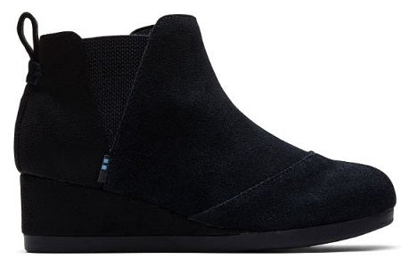 Toms Kelsey Youth Black Suede Booties 10014312