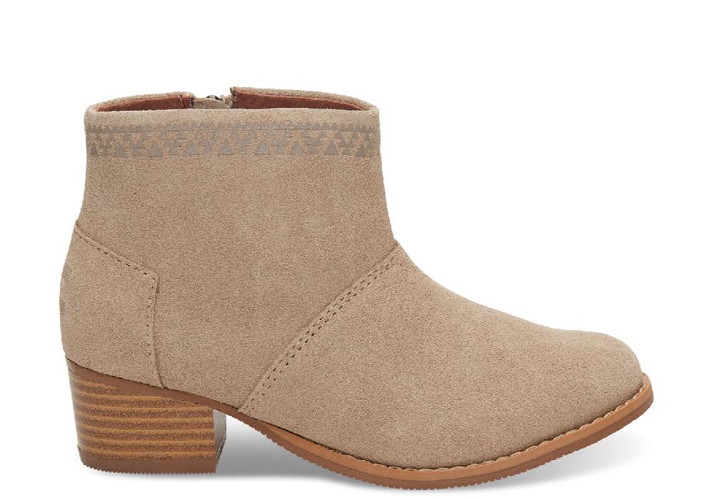 Toms Leila Tan Suede Kids Ankle Boot 1009107