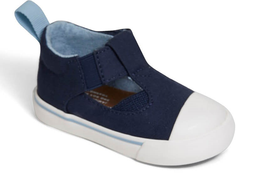 Toms Navy Canvas Early Walker Joon Flats 10014240