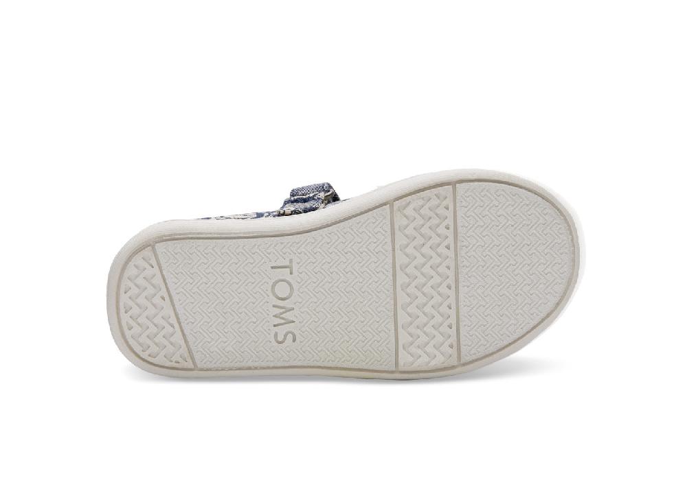 Toms Navy Floral Camo Tiny Mary Jane Shoes 10010658