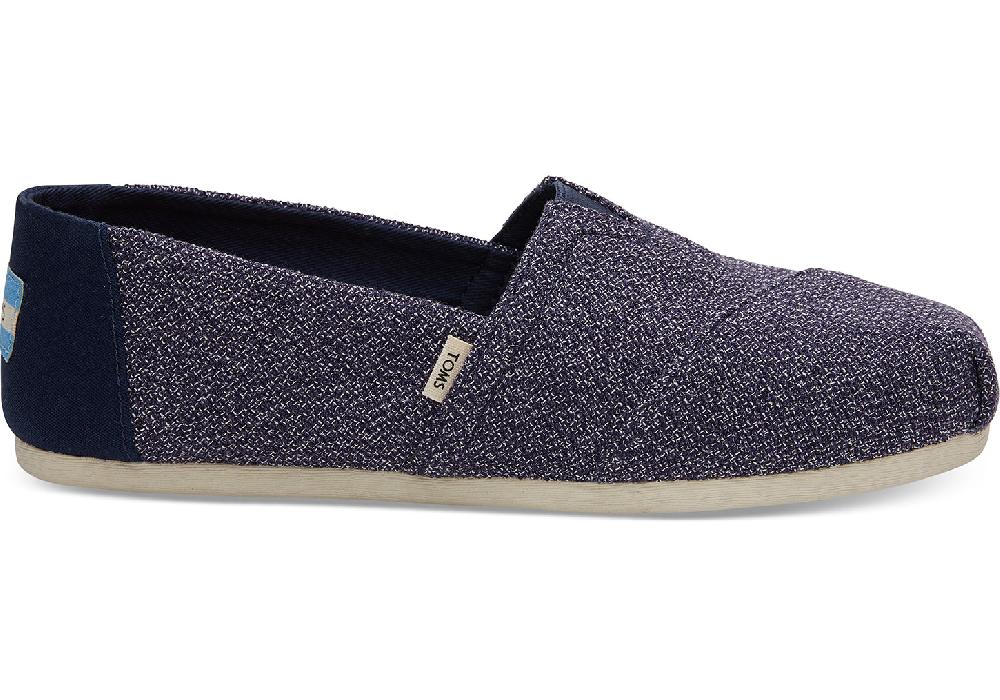 Toms Navy Terry Cloth Womens Classic Shoes 10012653
