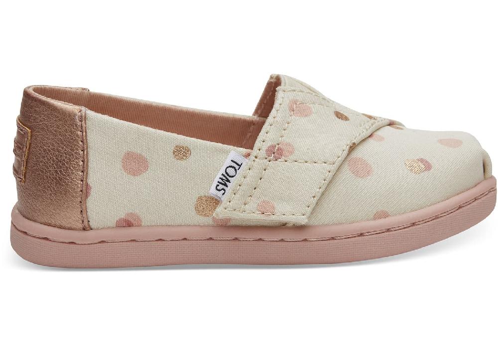 Toms Pale Blush Party Dots Tiny Toms Classic Shoes 10012580