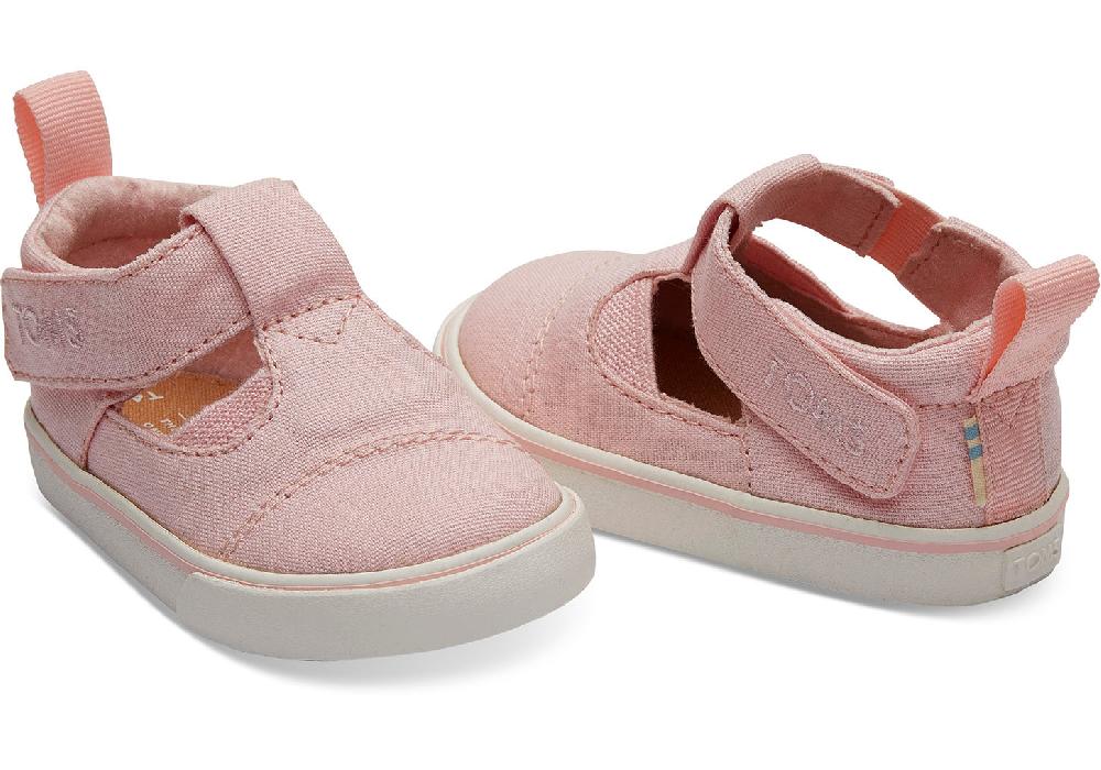 Toms Pink Canvas Early Walker Toddler Joon Flats 10013302