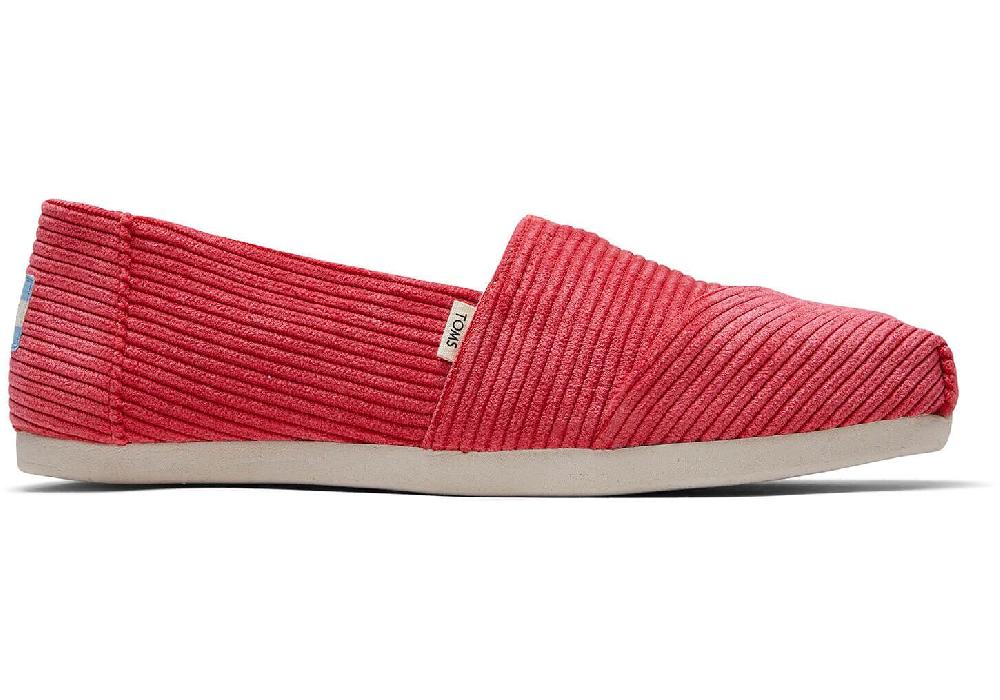 Toms Red Micro Cord Womens Classic Shoes 10014417