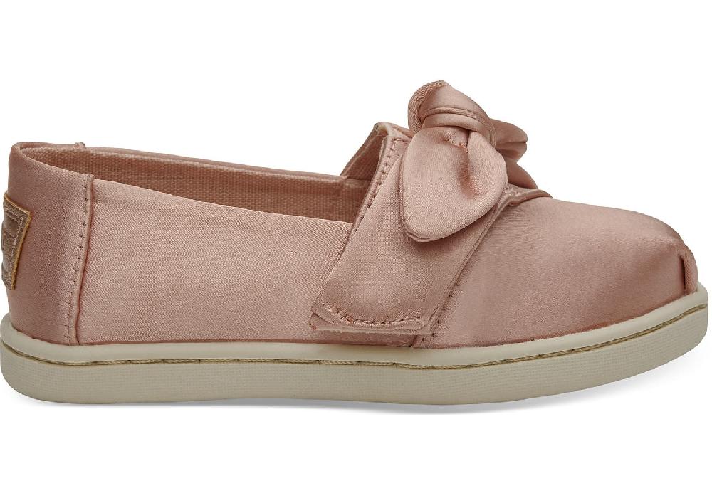 Toms Rose Cloud Satin Bow Tiny Toms Classics Shoes 10012601
