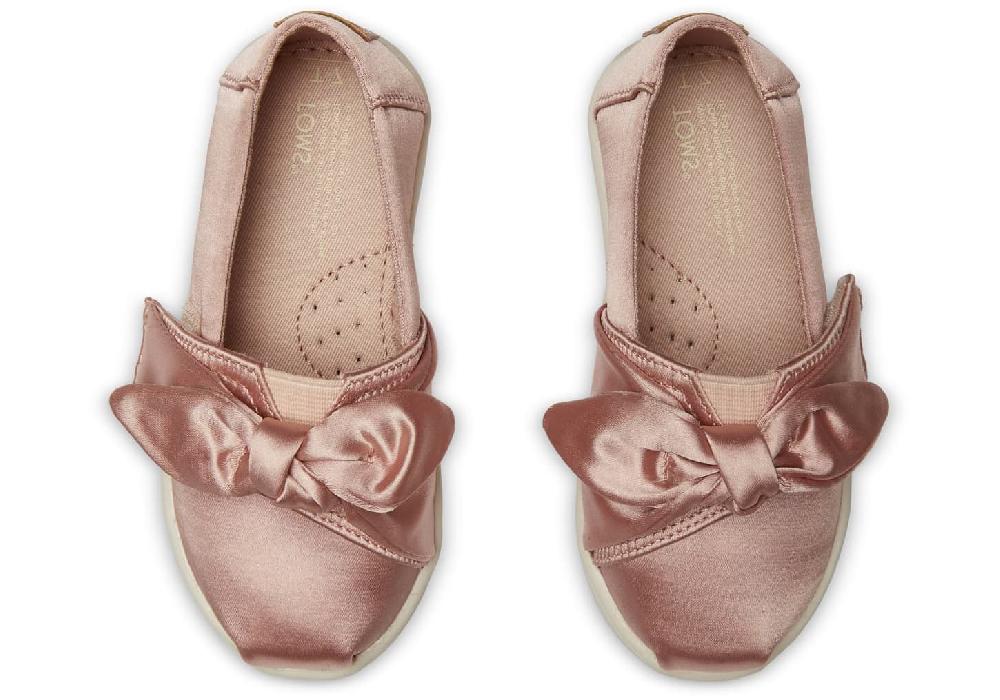 Toms Rose Cloud Satin Bow Tiny Toms Classics Shoes 10012601