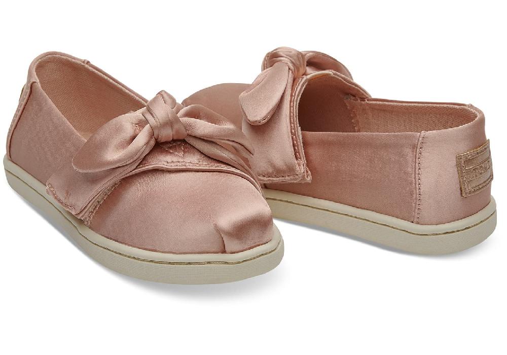 Toms Rose Cloud Satin Bow Tiny Toms Classics Shoes 10012601