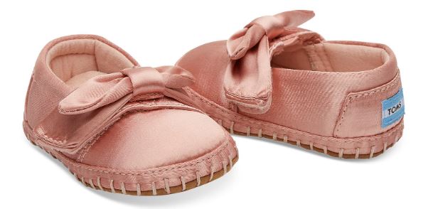 Toms Rose Cloud Satin Bow Tiny Toms Girls Crib Alpargatas 10012603-PNK