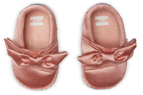 Toms Rose Cloud Satin Bow Tiny Toms Girls Crib Alpargatas 10012603-PNK
