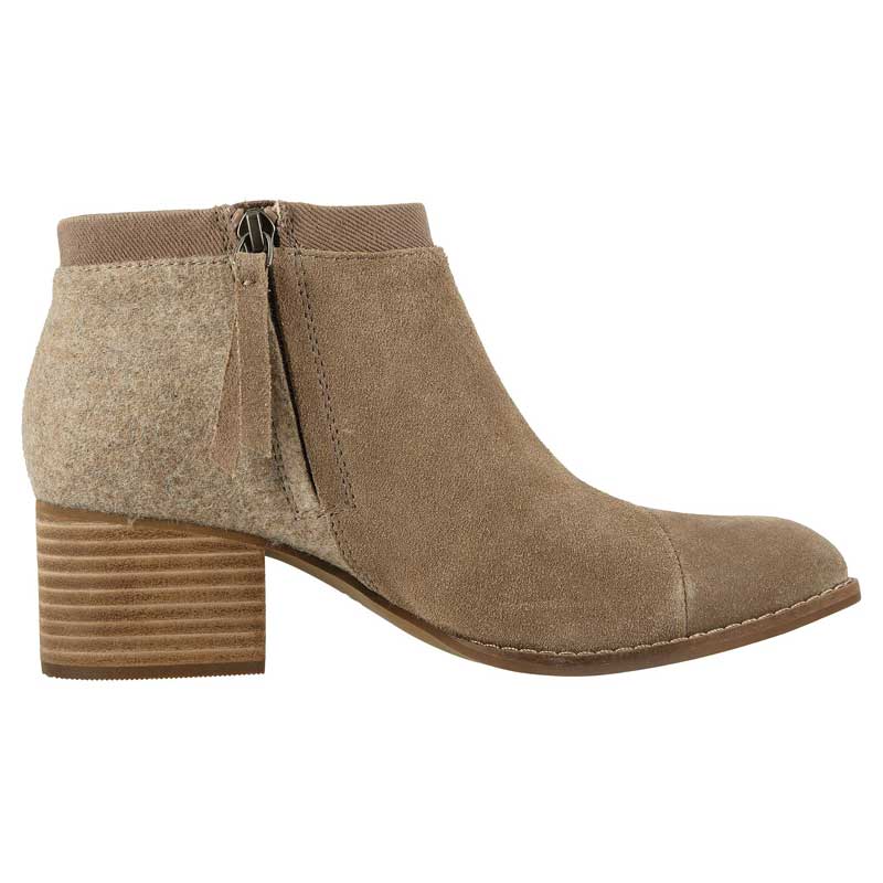 Toms Taupe Gray Suede Loren Womens Casual Short Bootie 10014146