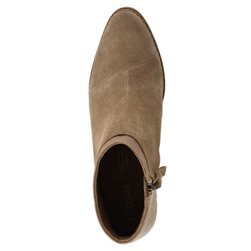 Toms Taupe Gray Suede Loren Womens Casual Short Bootie 10014146