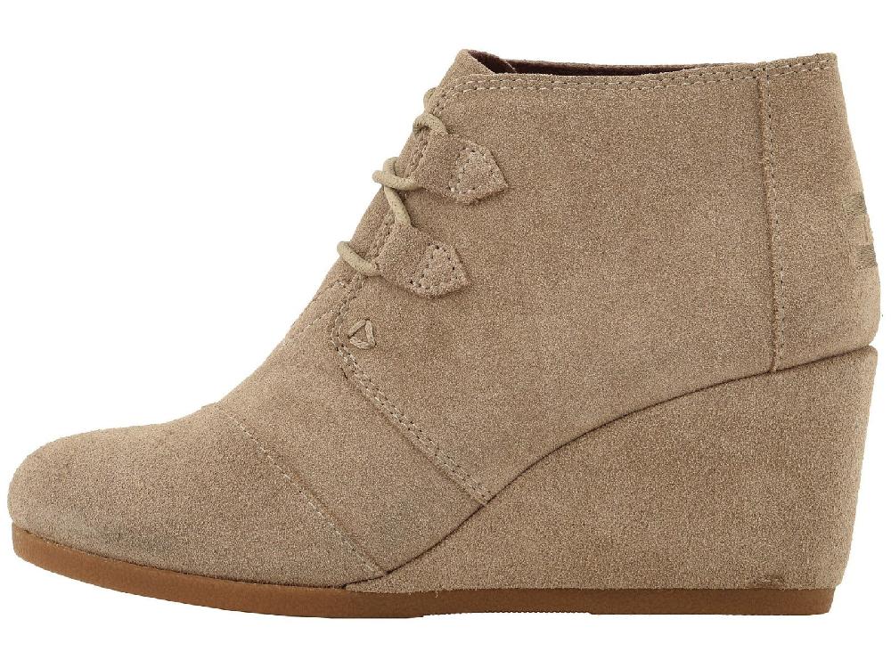 Toms Taupe Kala Womens Comfort Wedge Booties 10012956