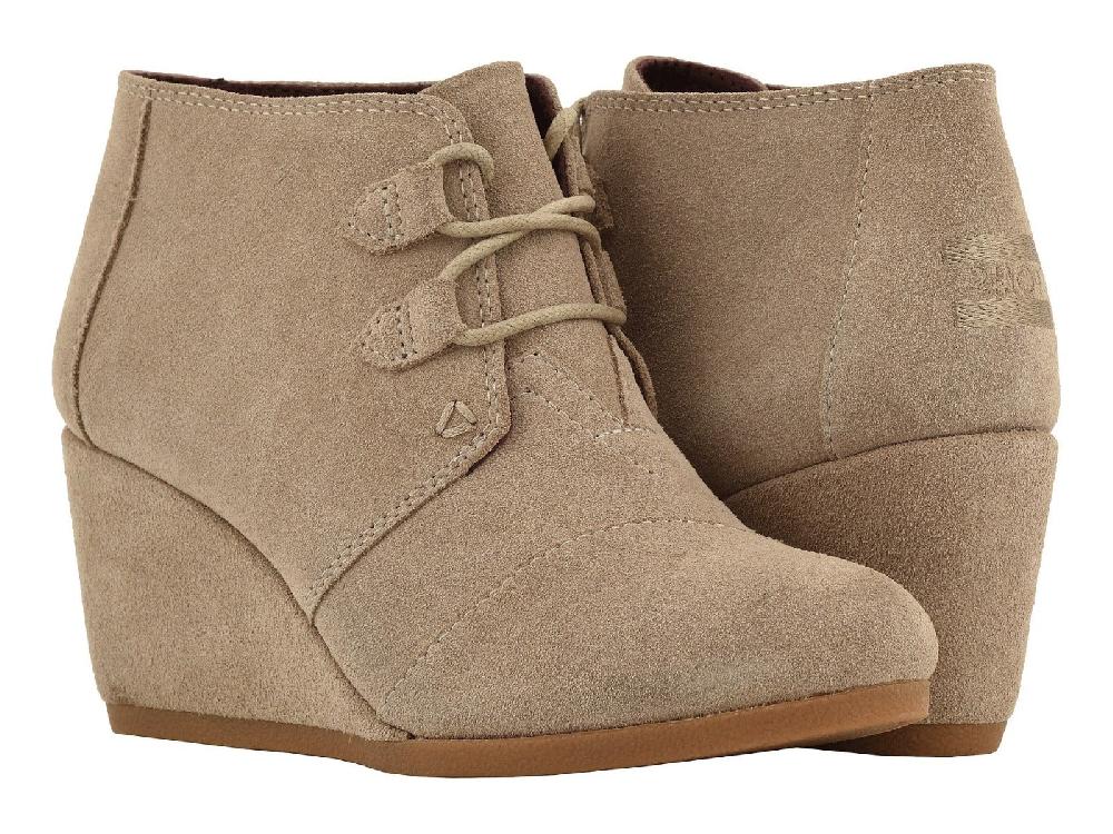 Toms Taupe Kala Womens Comfort Wedge Booties 10012956