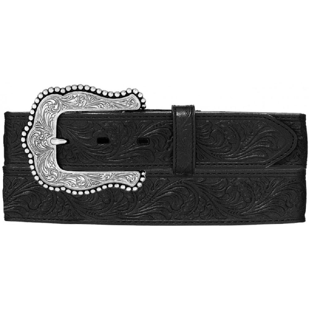 Tony Lama Black Layla Floral Tooled Womens Belt by Leegin C50733