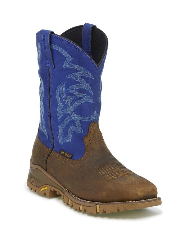 Tony Lama Roustabout Blue Steel Toe Mens Waterproof Work Boots TW5010