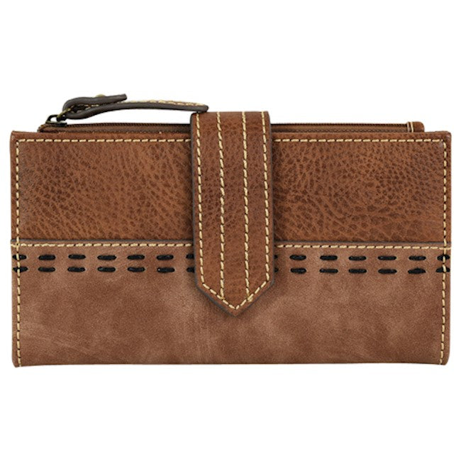 Tony Lama Tonal Brown Wallet with Double Stitch Accents 22088725W