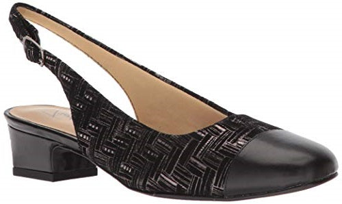 Trotters Black Metallic Woven Sling Back Womens Dress Shoe T7001-013